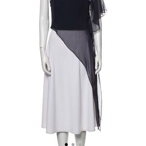 Chusnie one shoulder top with zip back and tube bandeaux